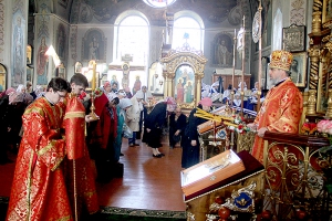 Божественная литургия в понедельник Светлой седмицы в Свято-Успенском храме г. Славянска-на-Кубани