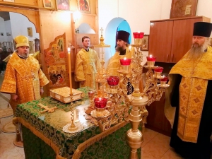 Всенощное бдение накануне престольного праздника в храме святого благоверного князя Александра Невского посёлка Кучугуры