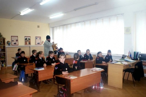 Освящение казачьих классов в школе №18 села Юровка