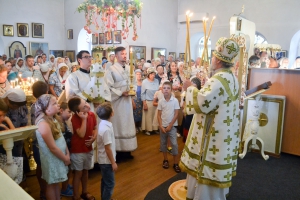Божественная литургия в праздник Преображения Господа Бога и Спаса нашего Иисуса Христа в Свято-Преображенском храме города-курорта Геленджик