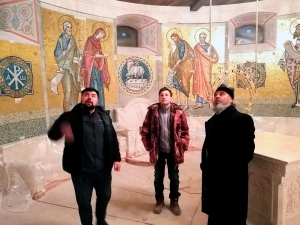 РАБОЧИЙ ВИЗИТ ЕПИСКОПА ФЕОГНОСТА НА СТРОИТЕЛЬНУЮ ПЛОЩАДКУ АНДРЕЕВСКОГО СОБОРА